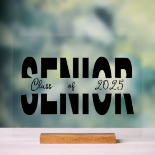 Klassisch schwarzes Senior-Design Acrylschild