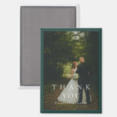 Klassisch Smaragdgrün Einfache Foto Hochzeit Magnet (Vorderseite/Rückseite)