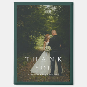 Klassisch Smaragdgrün Einfache Foto Hochzeit Magnet