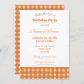 Klassisch, stilvoll und elegant gelb karierter Geb Einladung (Vorne/Hinten)