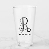 Klassisch Stilvolle Monogram, erster R & Nachname Glas (Vorderseite)