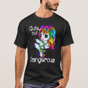Klassisch Süß Aber Gefährlich Lustig Karate Einhor T-Shirt