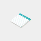 Klassisch Teal Lined Personalisiert Easy Read Post-it Klebezettel (angewinkelt)