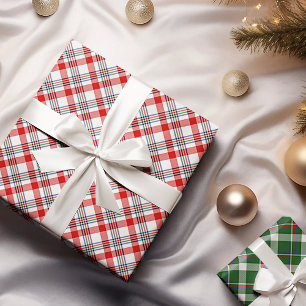 Klassisch traditionell rot grün blau weiß Kariert Geschenkpapier