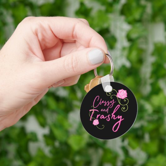 Klassisch und abscheulich rosa Rose Schlüsselanhänger (Hand)