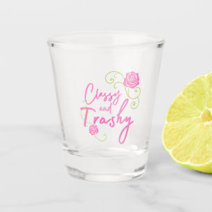 Klassisch und abscheulich rosa Rose Schnapsglas