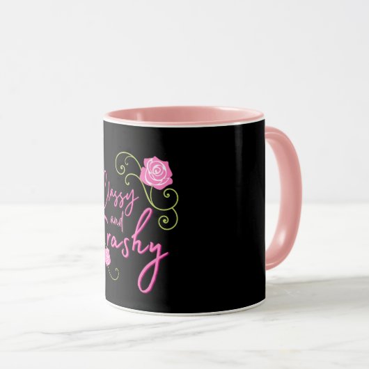 Klassisch und abscheulich rosa Rose Tasse (VorderseiteRechts)