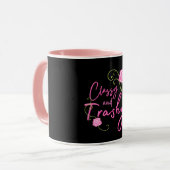Klassisch und abscheulich rosa Rose Tasse (Vorderseite Links)