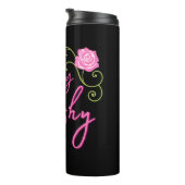 Klassisch und abscheulich rosa Rose Thermosbecher (Nach rechts gedreht)