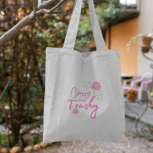 Klassisch und abscheulich rosa Rose Tragetasche