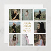 Klassisch und einfach weiß | FOTO ABSCHLUSS Einladung (Vorne/Hinten)