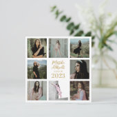 Klassisch und einfach weiß | FOTO ABSCHLUSS Einladung (Stehend Vorderseite)