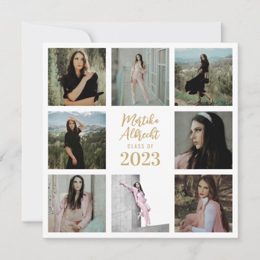 Klassisch und einfach weiß | FOTO ABSCHLUSS Einladung (Vorderseite)