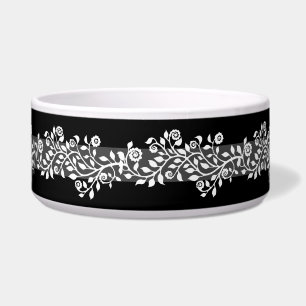 Klassisch Vintage Boho Floral Elegant Chic Schwarz Napf