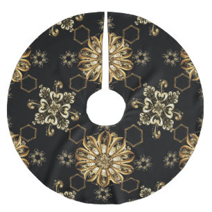 Klassisch Vintage: Goldenes Orient nahtlos. Polyester Weihnachtsbaumdecke