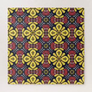 Klassisch Vintage: Nahtloses Blumenmuster Puzzle
