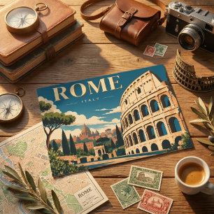 Klassisch Vintage Reise Italien Kolosseum Feiertagspostkarte