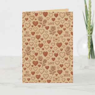 Klassisch, Vintage Valentinstag-Muster Karte
