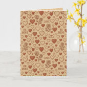 Klassisch, Vintage Valentinstag-Muster Karte (Gelbe Blume)