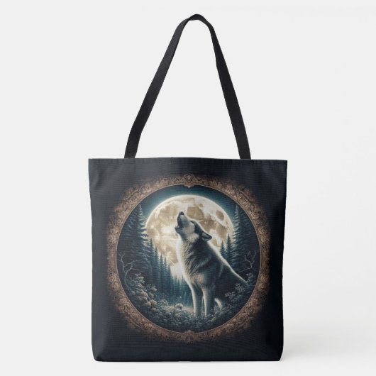 Klassisch, vintage Wolf & Mond Tasche (Vorderseite)