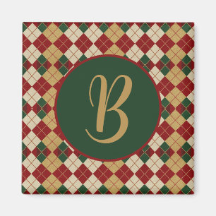 Klassisch, Weihnachten/Winter Argyle-Muster Magnet