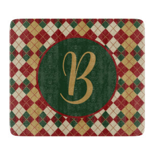 Klassisch, Weihnachten/Winter Argyle-Muster Schneidebrett