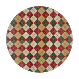 Klassisch, Weihnachten/Winter Argyle-Muster Schneidebrett