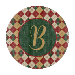 Klassisch, Weihnachten/Winter Argyle-Muster Schneidebrett