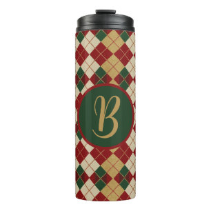 Klassisch, Weihnachten/Winter Argyle-Muster Thermosbecher