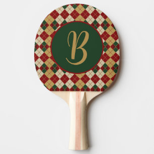 Klassisch, Weihnachts-/Winter-Argyle-Muster Tischtennis Schläger
