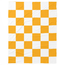 Klassisch Weiß mit hellorangem Quadrat-Design