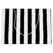 Klassisch weiß und schwarz gestreift große geschenktüte (Vorderseite)