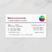 Klassisch weiß und schwarz mit Beruflichem Logo Visitenkarte (Rückseite)