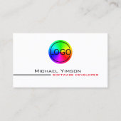 Klassisch weiß und schwarz mit Beruflichem Logo Visitenkarte (Vorderseite)