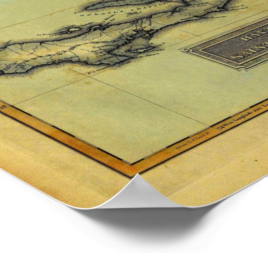 Klassische 1823 Landkarte von Hispaniola & Haiti Poster (Ecke)