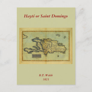Klassische 1823 Landkarte von Hispaniola & Haiti Postkarte