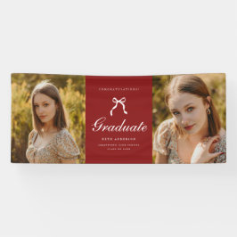 Klassische 2-Foto-Script Coquette-Abschlussfeier Banner