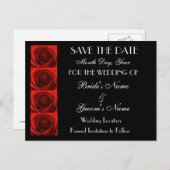 Klassische 4 Rote Rosen Save the Date Hochzeitspos Ankündigungspostkarte (Vorne/Hinten)