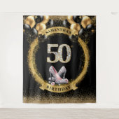 Klassische 50. Geburtstag Diamantziffern hohe Absä Wandteppich (Vorderseite)