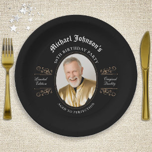 Klassische 50. Geburtstagsfeier 'Aged to Perfectio Pappteller