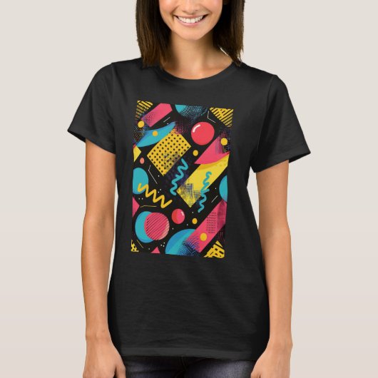 Klassische 80er Art Synthwave Art T-Shirt (Vorderseite)