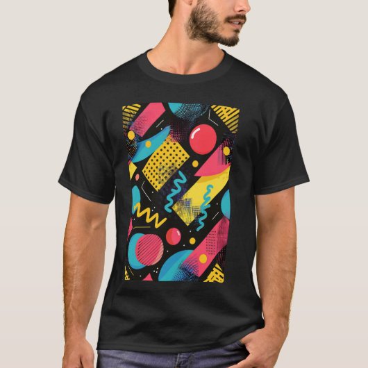 Klassische 80er Art Synthwave Art T-Shirt (Vorderseite)