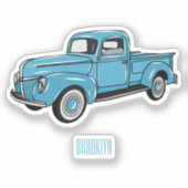 Klassische Abbildung des Cartoon eines LKW Aufkleber (Vorderseite)