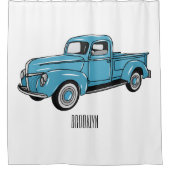 Klassische Abbildung des Cartoon eines LKW Duschvorhang (Vorderseite)