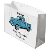 Klassische Abbildung des Cartoon eines LKW Große Geschenktüte (Rückseite Schrägansicht)