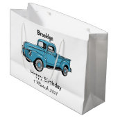 Klassische Abbildung des Cartoon eines LKW Große Geschenktüte (Vorderseite Schrägansicht)