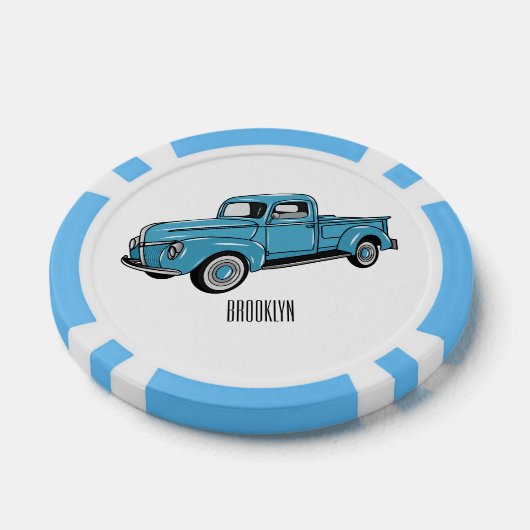 Klassische Abbildung des Cartoon eines LKW Pokerchips (Einzeln)