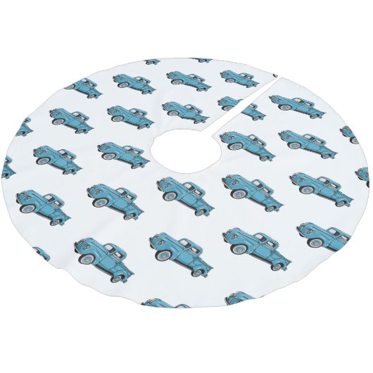 Klassische Abbildung des Cartoon eines LKW Polyester Weihnachtsbaumdecke (Schrägansicht)