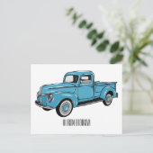 Klassische Abbildung des Cartoon eines LKW Postkarte (Stehend Vorderseite)