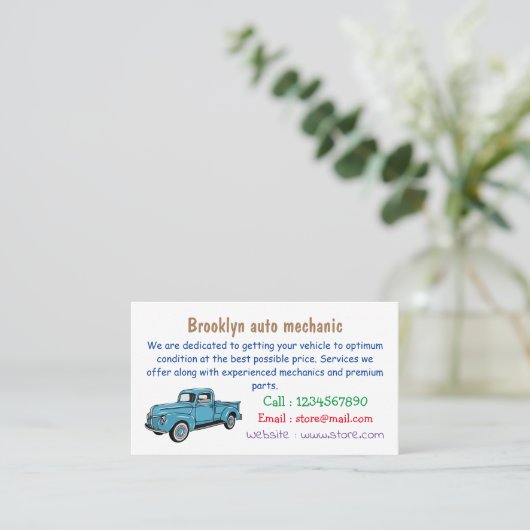 Klassische Abbildung des Cartoon eines LKW Visitenkarte (Stehend Vorderseite)